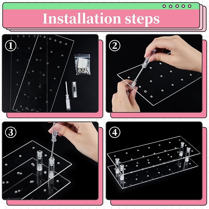 Kucoele Cake Pop Mold Set, Including 21 Hole Clear Acrylic Lollipop Display Stand Holder, 20 Cavity Pink Silicone Cake Pop Mold, Cake Pop Sticks Treats Bags and Twist Ties