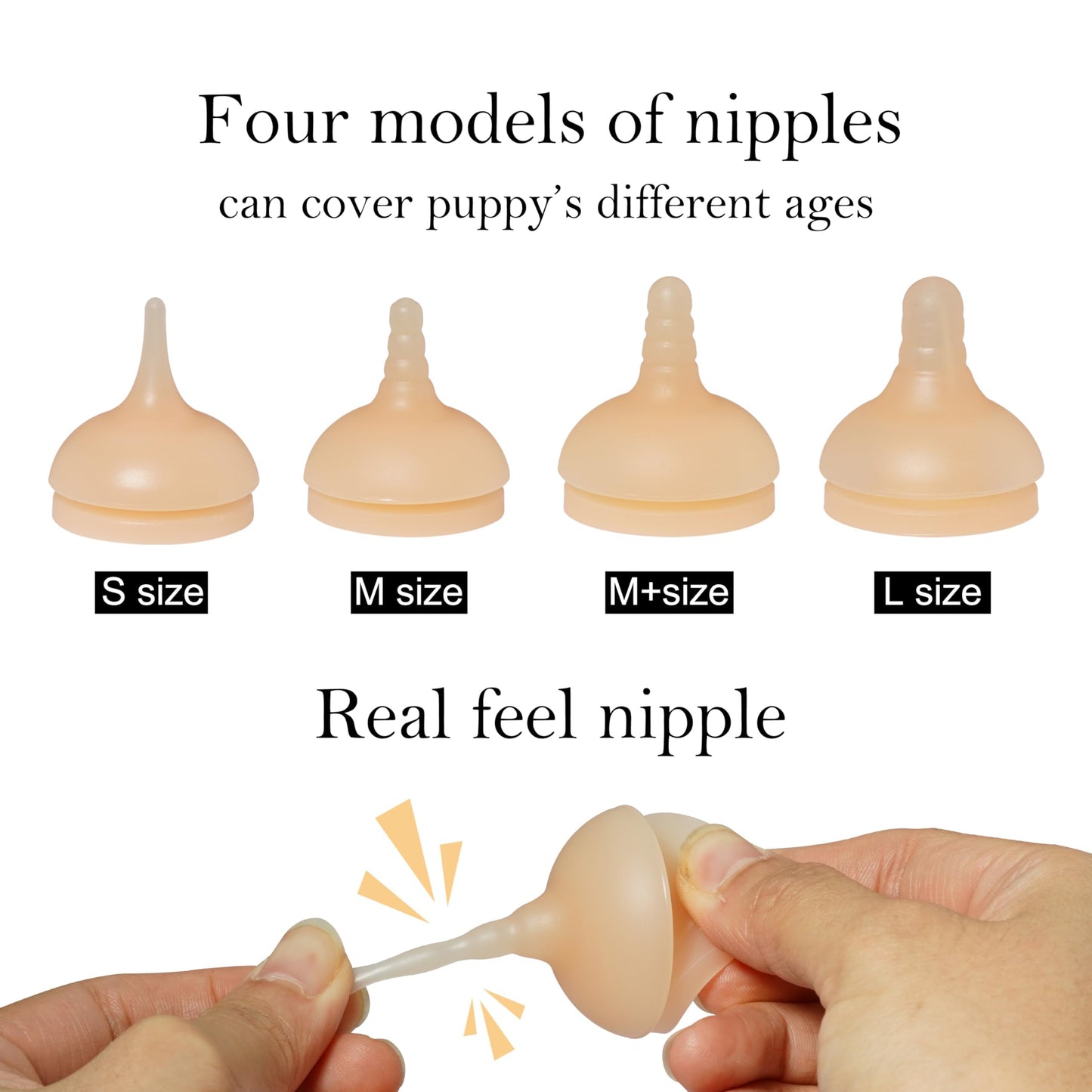 Doggiema Pet Feeder Bottle,Silicone Feeding Nipple and Syringes for All Breed of Puppies and Other Animals Dongdong pet