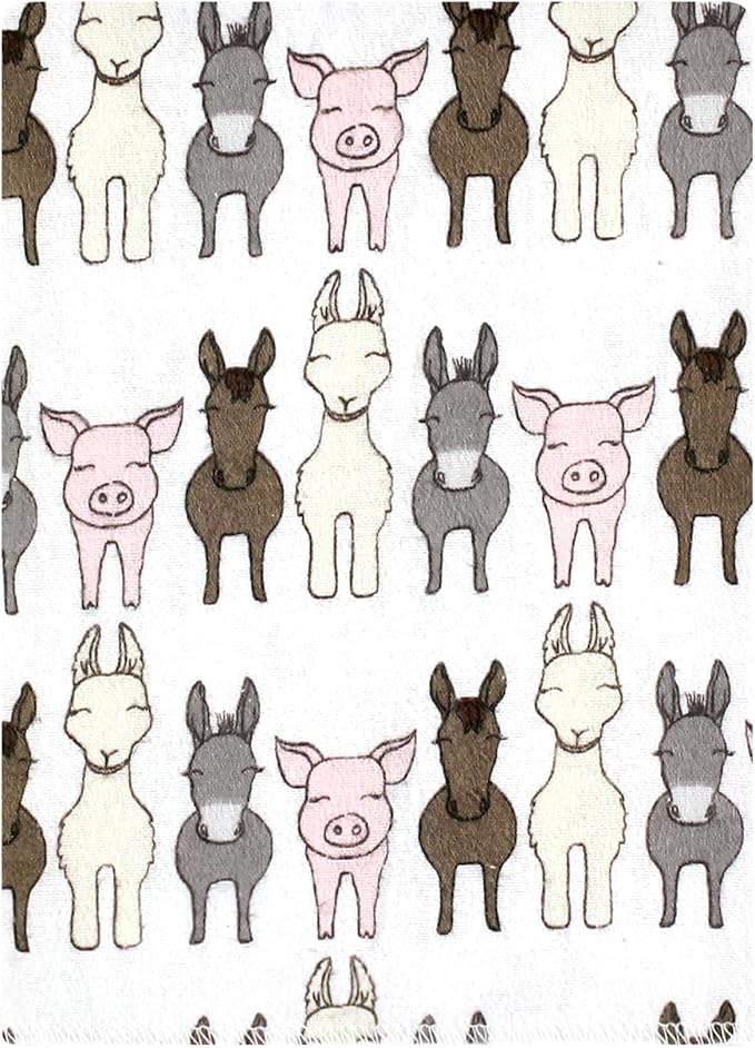 Luvable Friends Hudson Baby Flannel Burp Cloths 12pk, Barn Pals Pink