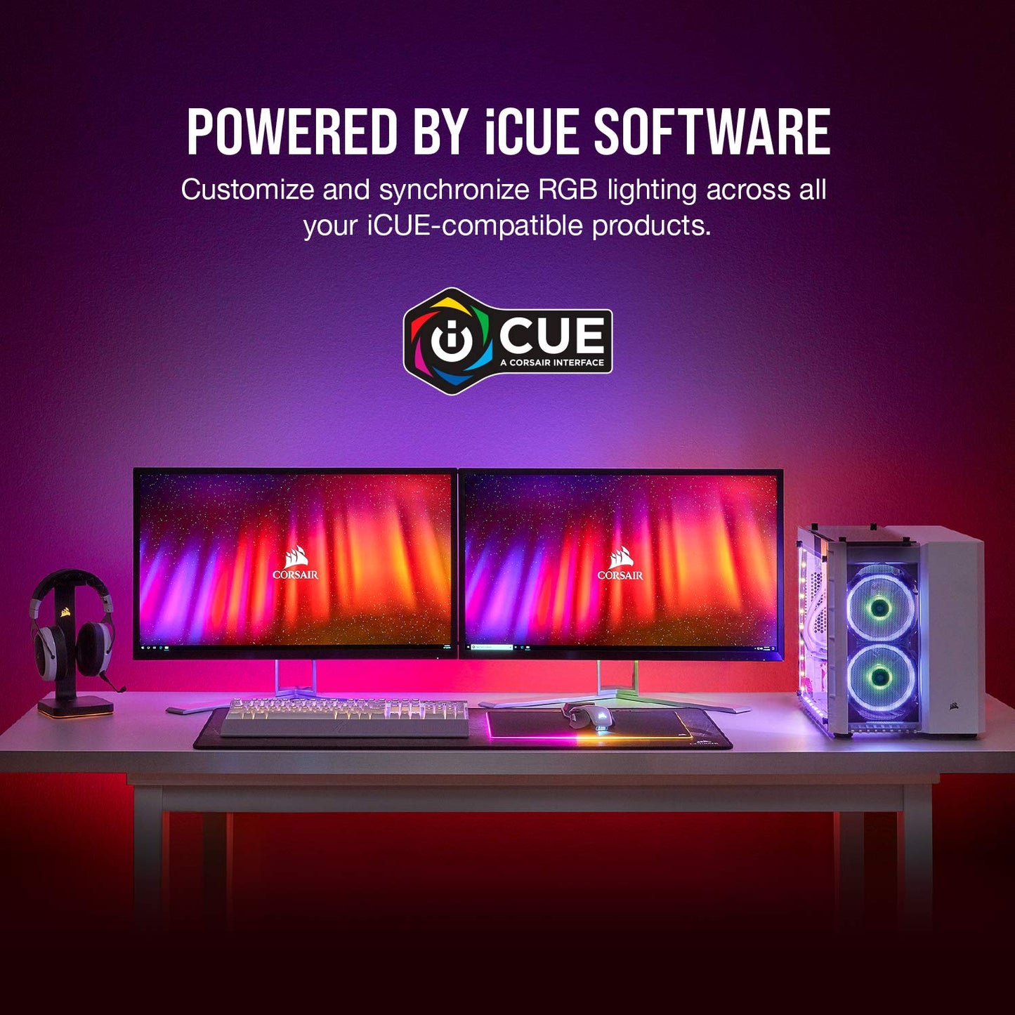 Corsair iCUE LS100 LED Smart Lighting Strip Expansion Kit 250mm, Black, Model CD-9010001-WW/SS, Plastic Material