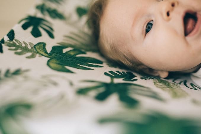 Little Unicorn Premium Changing Pad Cover | Extra Soft & Breathable Muslin Fabric (Tropical Leaf)