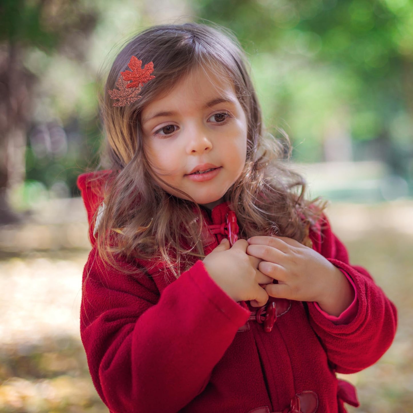 Fall Hair Clips for Women Girls Glitter Maple Leaf Hair Accessories Autumn Cute Barrettes Thanksgiving Fall Orange Gold Brown Le