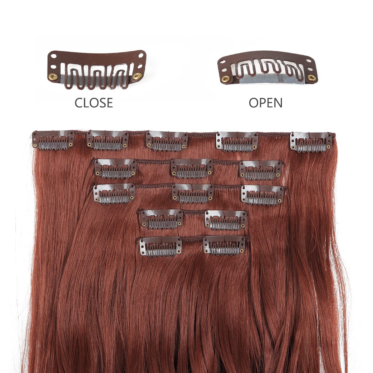HSPJHTM Hair for Extensions Wave Auburn Hair Extension Clip on Hair Extentions for Women Halloween 18 Synthetic 5PCS Long Wavy