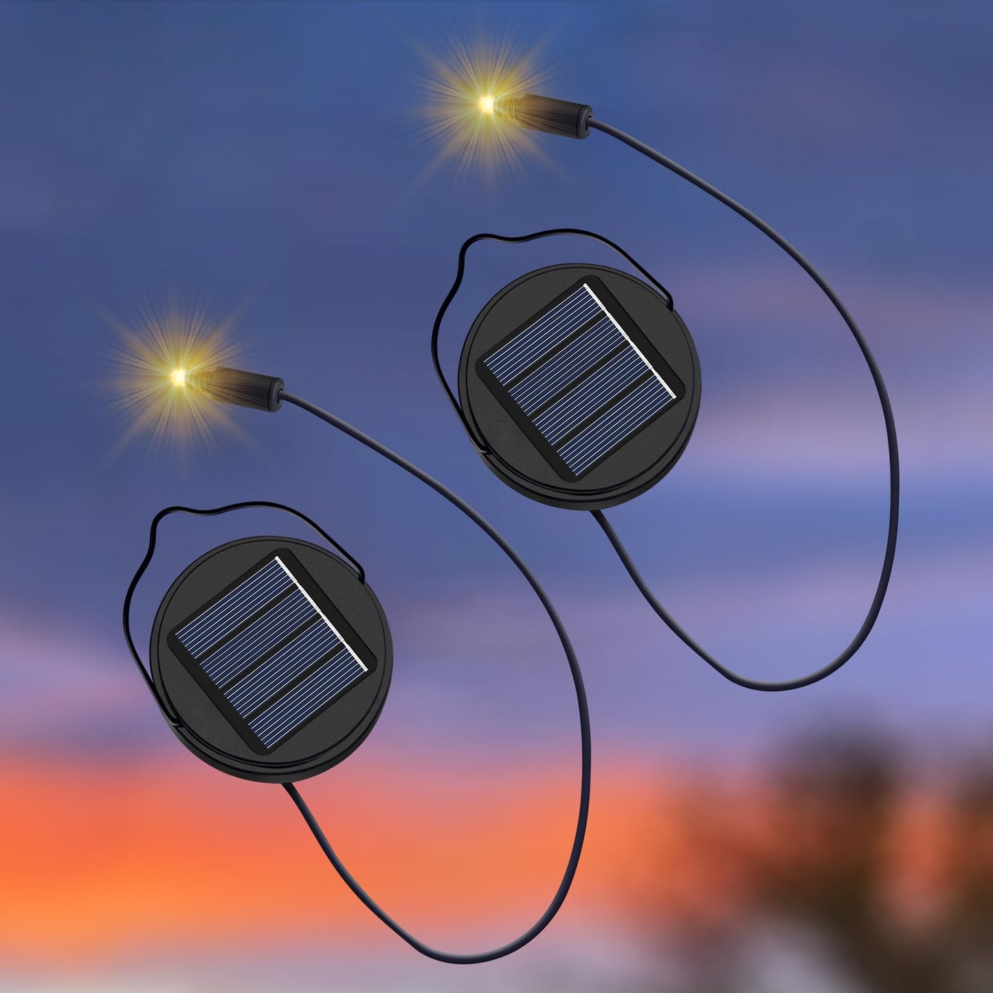 2Pack AA 600Mah Solar Lights Replacement Top for Outdoor Lantern Lights Waterproof for Garden, Yard,DIY Birthday Gifts Decoratio