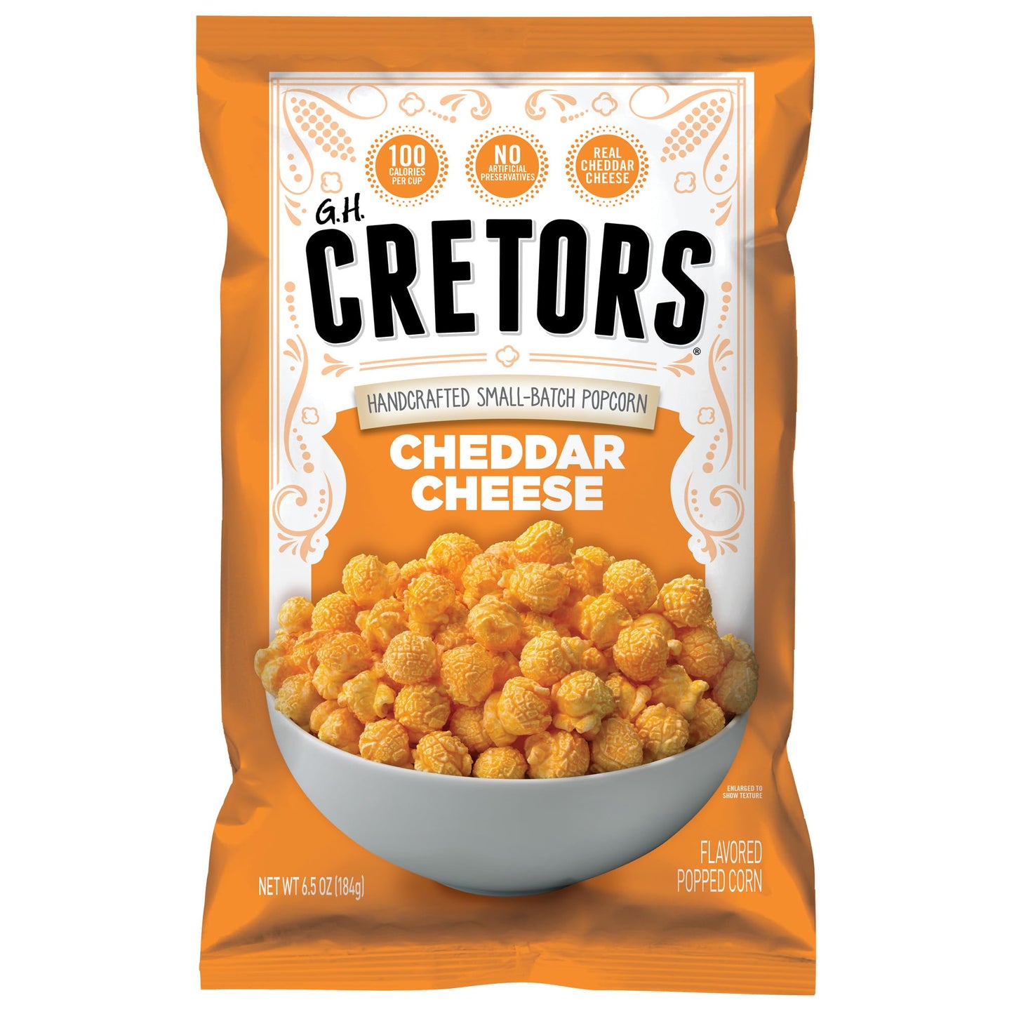 G.H. Cretors Cheddar Cheese Corn 6 ct 6.5 oz Single Serve Bags