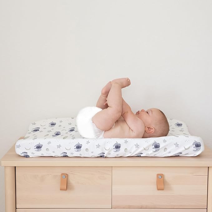 Sorrel + Fern Baby Changing Pad Cover 2-Pack for Boys, Girls (Watercolor Elephant) - Premium Fitted Sheets Baby Diaper Changing Table Cover - Buttery Soft Cotton Blend