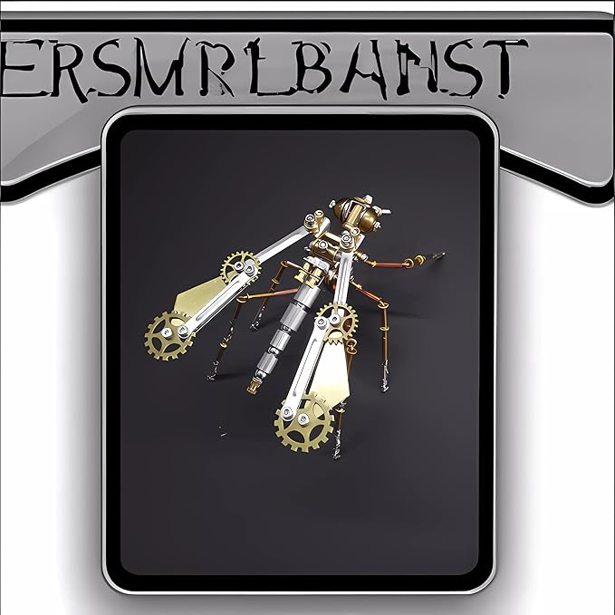 Mechanical Metal 3D Insect Mosquito Model Brass Puzzle Steampunk Electric Mechanical, Assembly DIY Gift Craft Hobby for Family and Friends (Mosquito A)