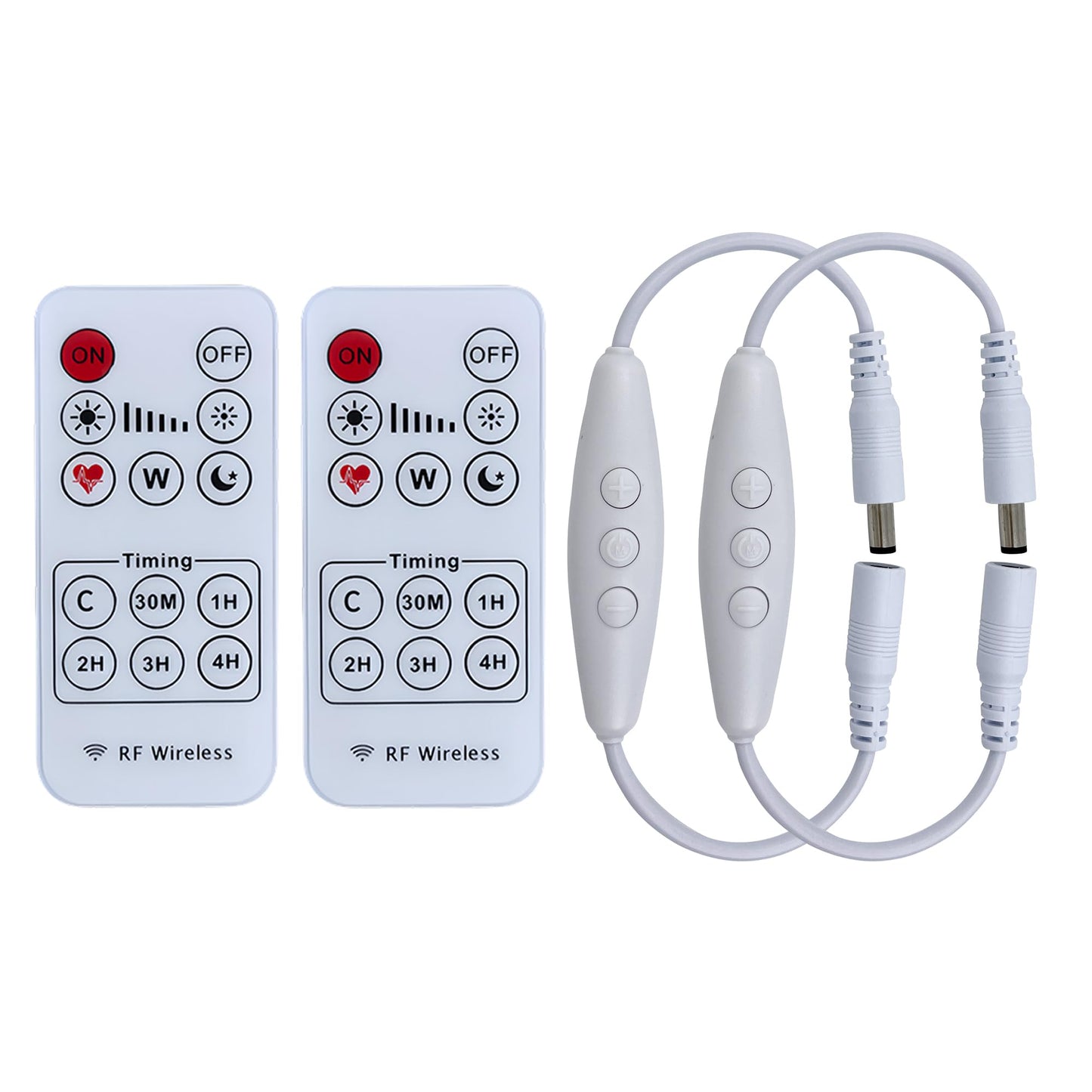Clearhill 12V Dc Dimmer Switch 2Pcs With Remote Control, 6-Speed Dimming, White, Model Lrsl-101, For Single Color Led Lights