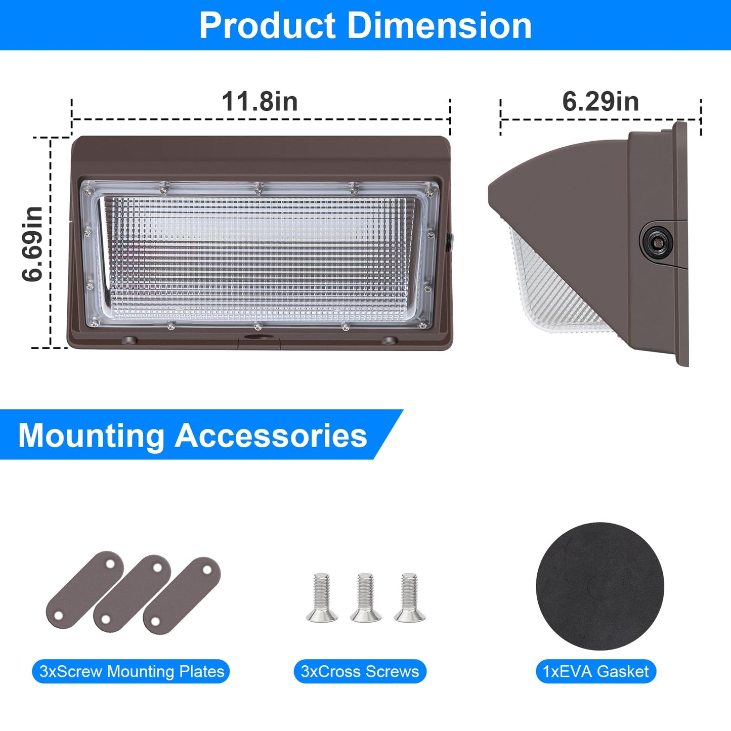 Tomourd 120Watt Led Wall Pack Light Dusk To Dawn Wall Packs Super-Bright 15840 Lumen Outdoor Pack Lights Ip65 Waterproof Commercial And Industrial Security 5000K Lighting With Photocell