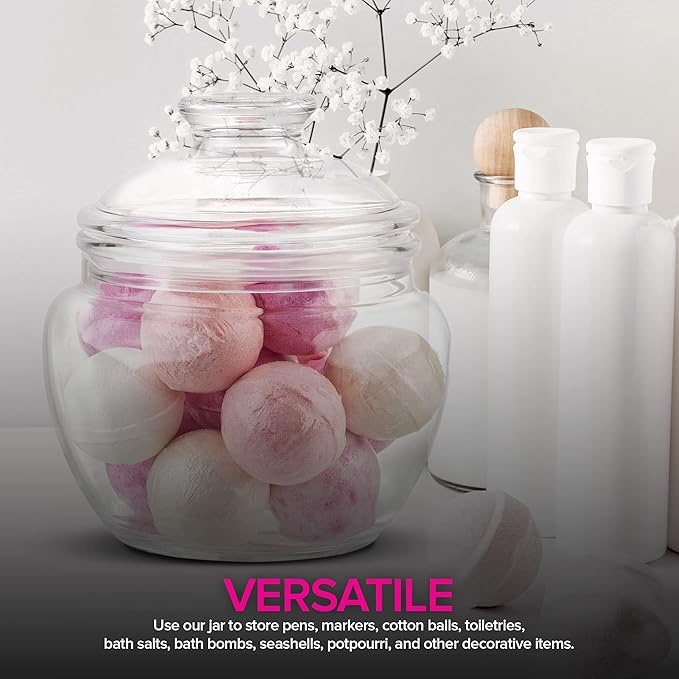 Modern Innovations 40 oz Candy & Cookie Jar with Lid, Premium Acrylic Clear Apothecary Jar, Wedding & Home Décor Centerpiece Cookie Candy Buffet Decorative Kitchen