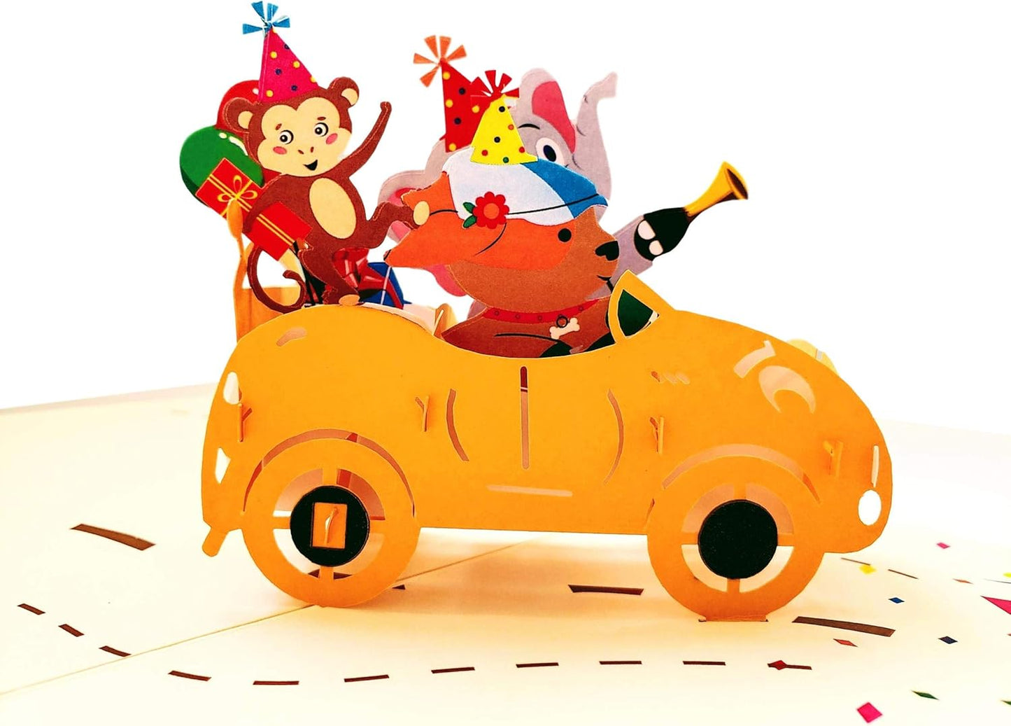 iGifts And Cards Jungle Birthday Party Pop-Up Card 5" x 7" ā Fun Animal Celebration 3D Greeting for Kids, Friends, Family, Safari Lovers, Party Enthusiasts, Zoo Theme Surprise with Envelope