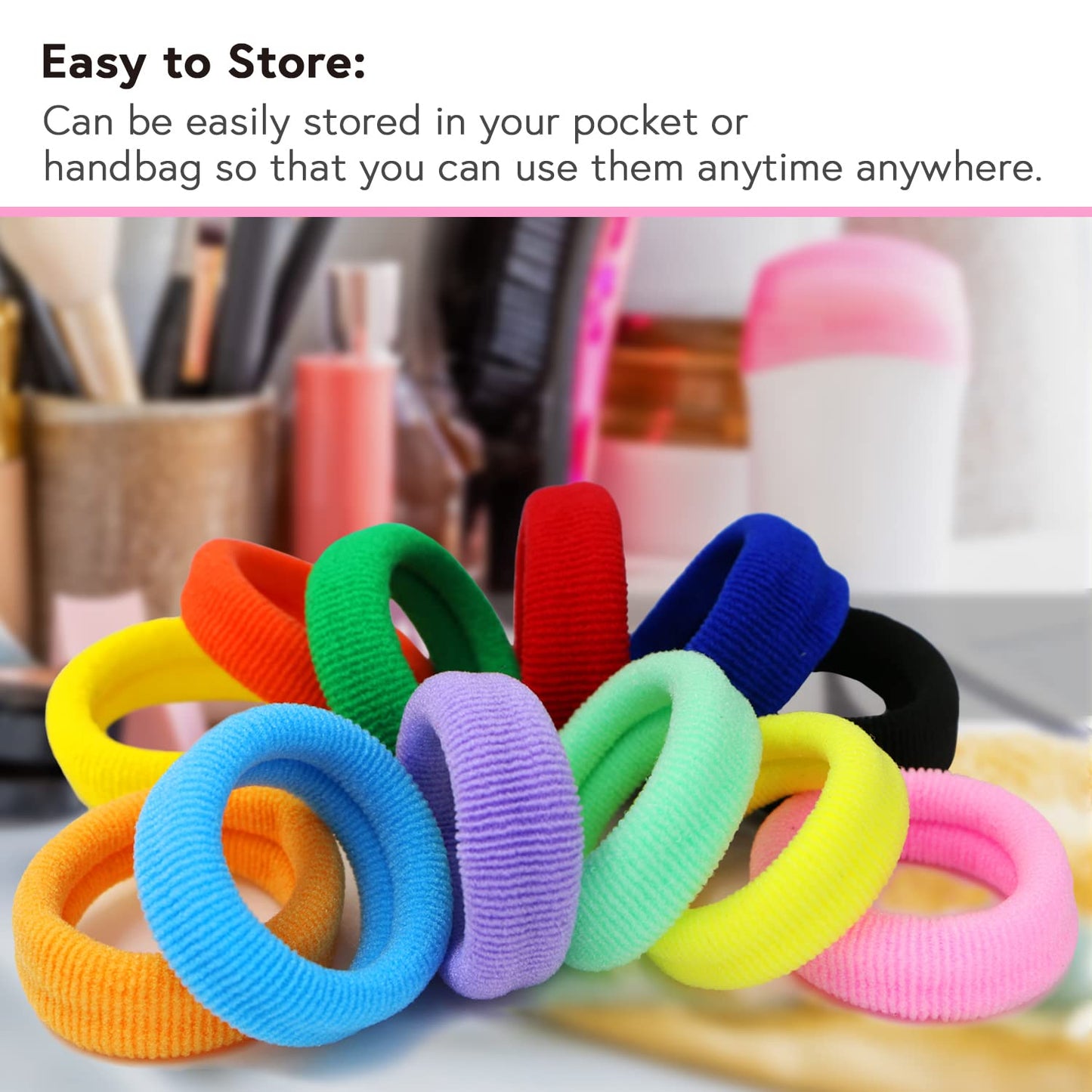 MaryLavender Large Stretch Hair Ties for Thick Hair Hair Elastics, Bands, Ponytail Holders Hair Scrunchies for Women and Girls 1