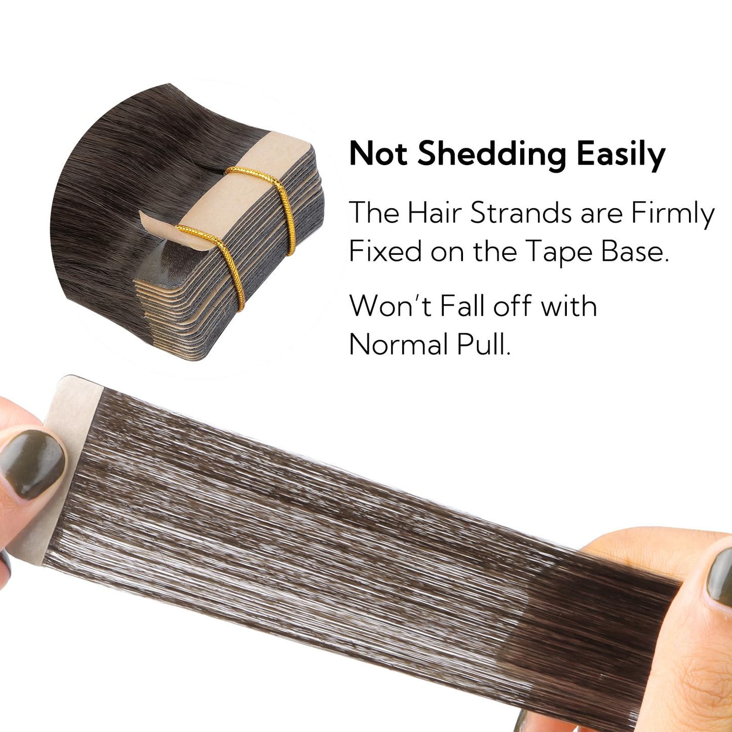 HOTBANANA Tape in Hair Extensions, 22 Inch 20pcs 50g Dark Brown Tape in Real Remy Human Hair Extensions Straight