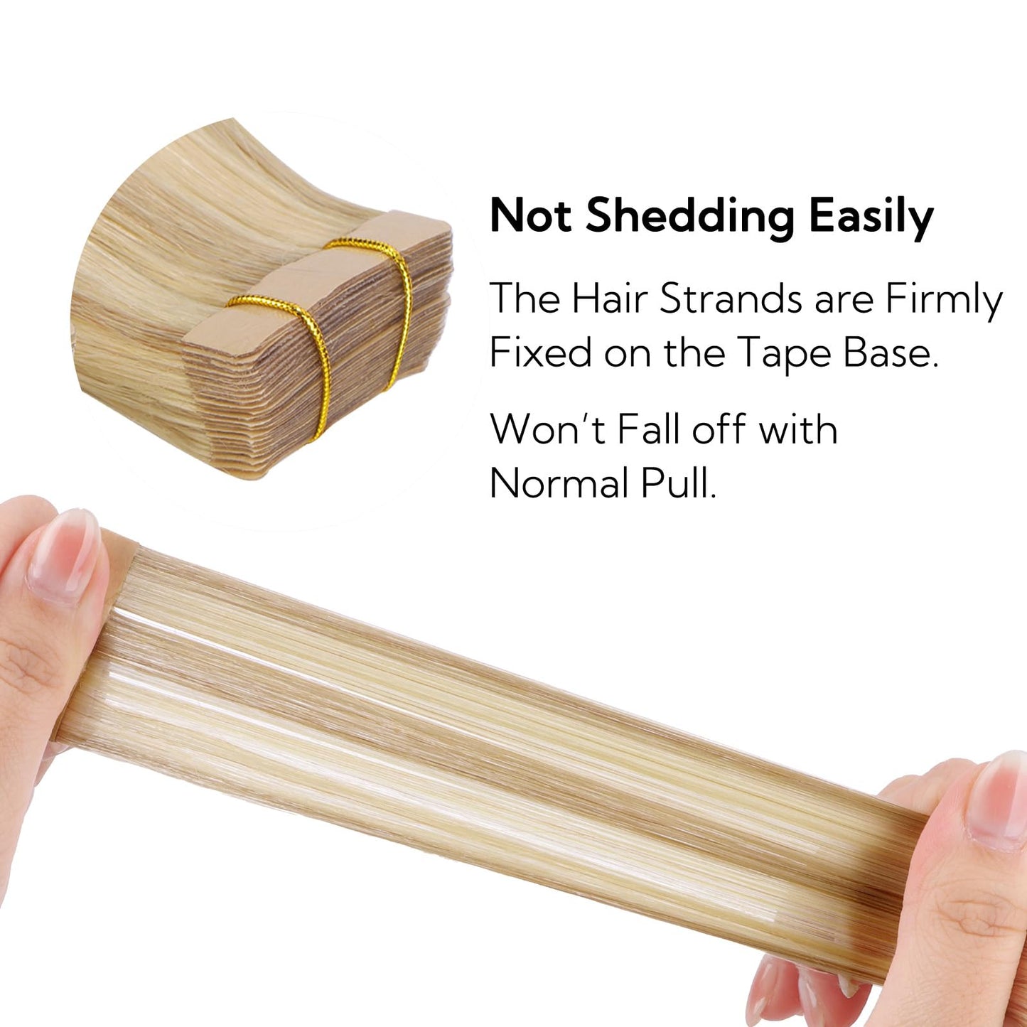 HOTBANANA Tape in Hair Extensions, 12 Inch 20pcs Balayage Light Blonde Highlighted Golden Blonde Straight Human Hair Tape in Ext