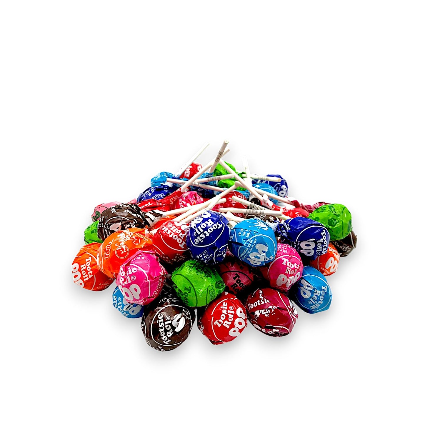 KLUB BULK Tootsie Roll Lollipops - Assorted Fruit Flavors with Chocolate Center, 1 lb, Individually Wrapped, Peanut & Gluten Free