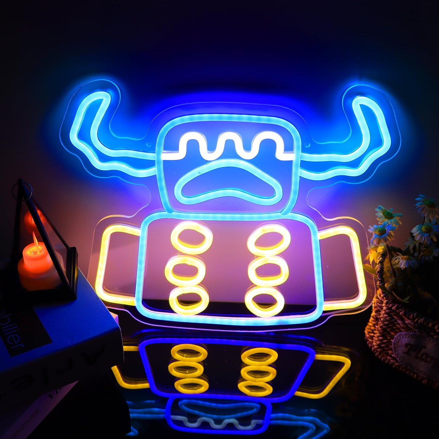 ASDGGB Mine and ICraft Creeper Neon Sign - Eye-Catching LED Wall Art for Gaming Room, Bedroom & Streamer Setup - Cool Glow Robot