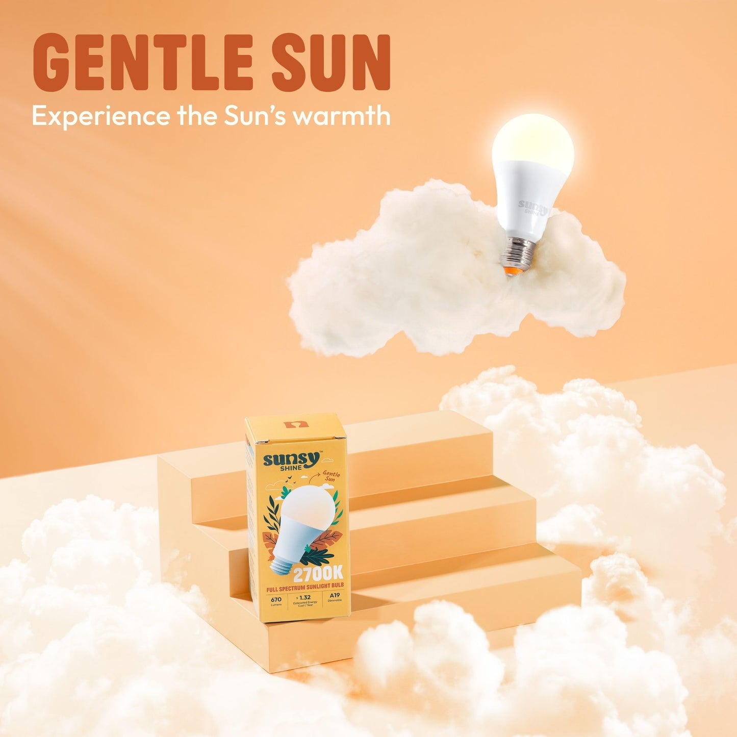 sunsy Shine - The Full-Spectrum Truly Flicker-Free Sunlight Bulb for Humans - Boosts Energy, Mood, and Circadian Rhythm for Better Health - Near Perfect CRI - US-Based Company
