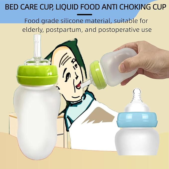 Adult Bottle,Drinking Aids Cup for Elderly,Safe Straws for Dysphagia,Anti-Choking Cup,Pregnancy Water Bottle,Parkinsons Aids for Living,Suitable for Disabled,Elderly,Postoperatively(Green)