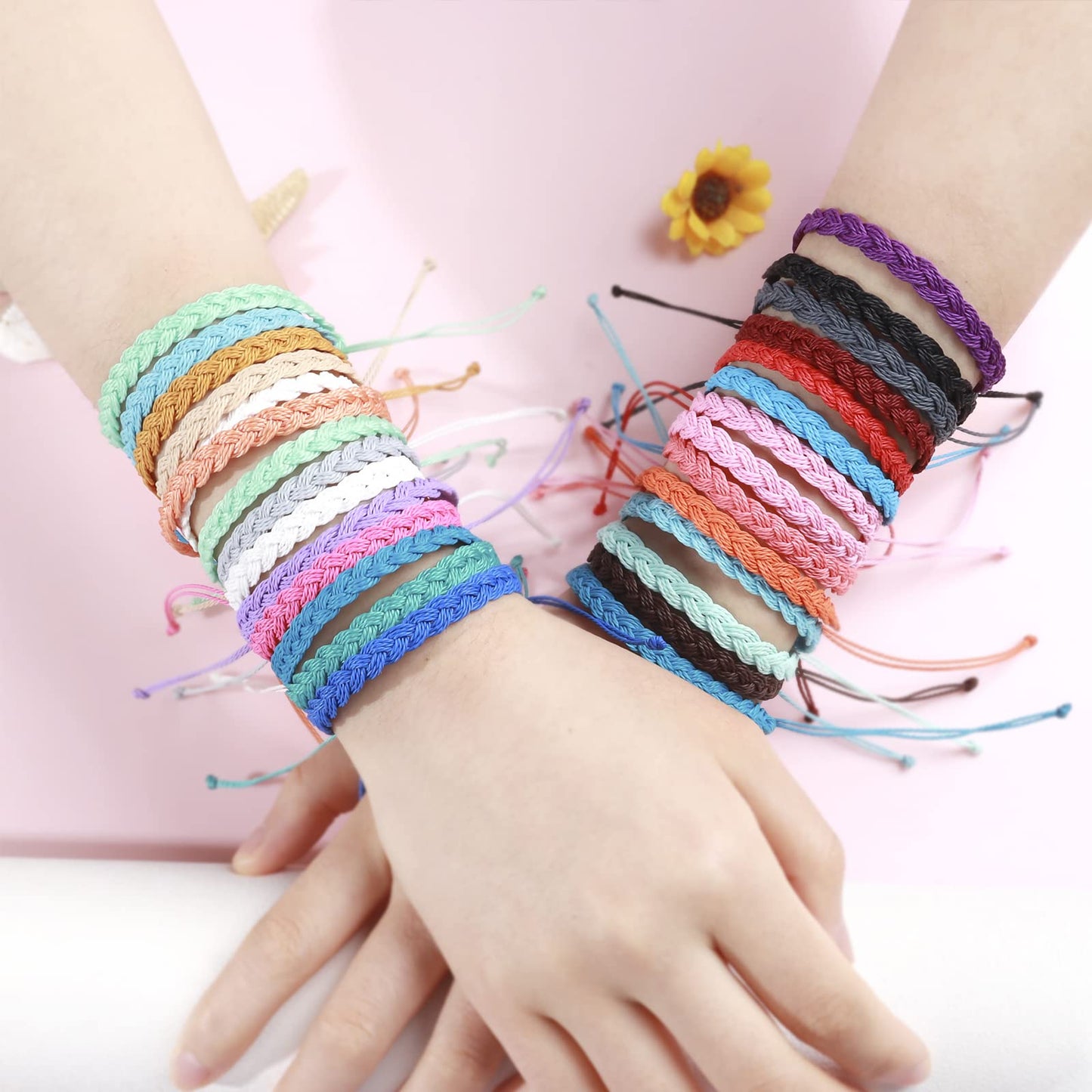 choice of all Cute Bracelets Sunflower Bracelet Boho Surfer Friendship Bracelet Adjustable String Blue Bracelet for Women Trendy