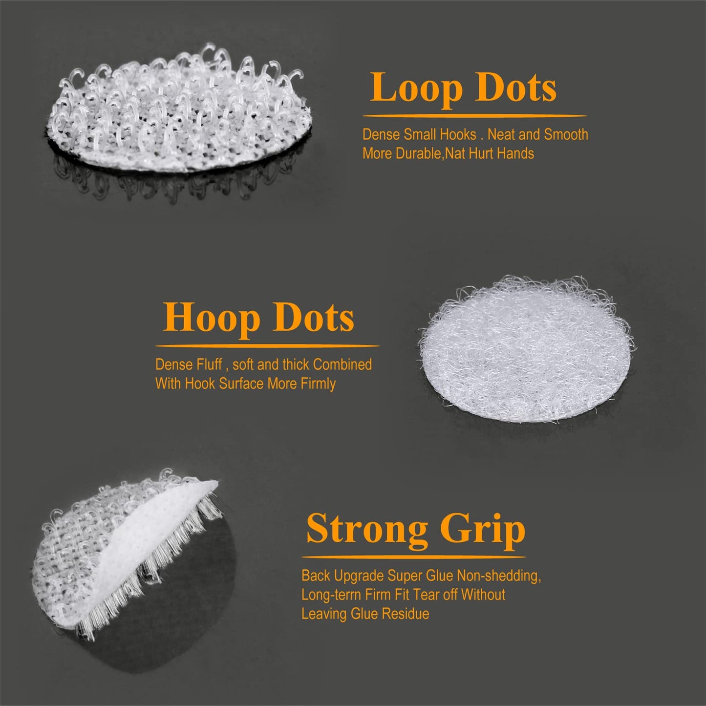 Self Adhesive Dots - 1200pcs (600 Pairs) 0.59" Diameter Waterproof Sticky Back Hook Dot Loop Dot for School, Office, Home, Mounting Arts & Crafts (White)