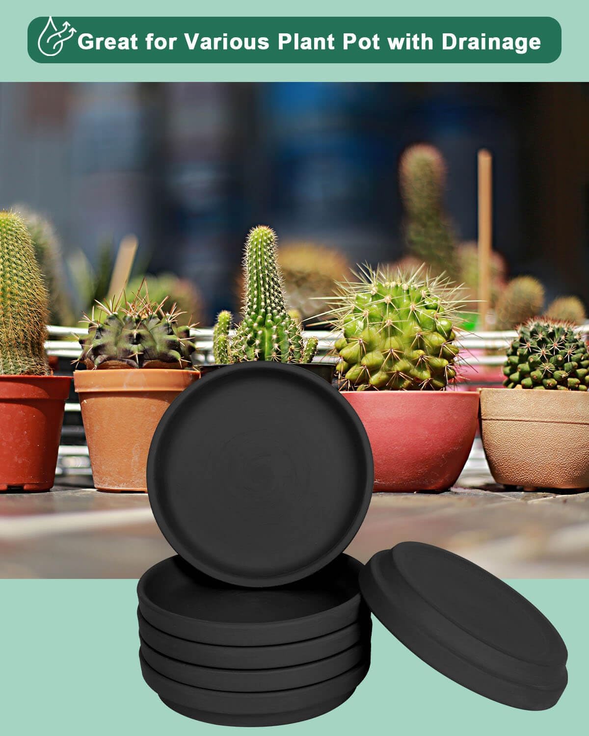 vensovo 3 Inch Black Terracotta Plant Saucer Pots Tray - 12 pcs Mini Planter Saucers for Indoor & Outdoor Plants, Small Clay Trays Perfect for 2 Inch 2.5Inch Flower Pot