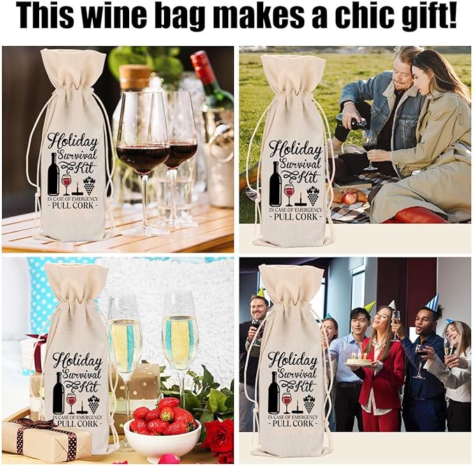 Funny Wine Quotes Wine Bag Wine Tasting Party Supplies for Wine Lovers Women Men Bride Coworker Friend Christmas Birthday Wedding Bachelorrette Party Wine Bags