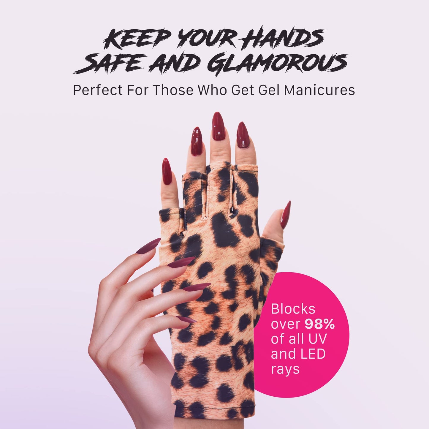 ManiGlovz Women's UV Protection Nail Gloves, Haute Hibiscus, One Size