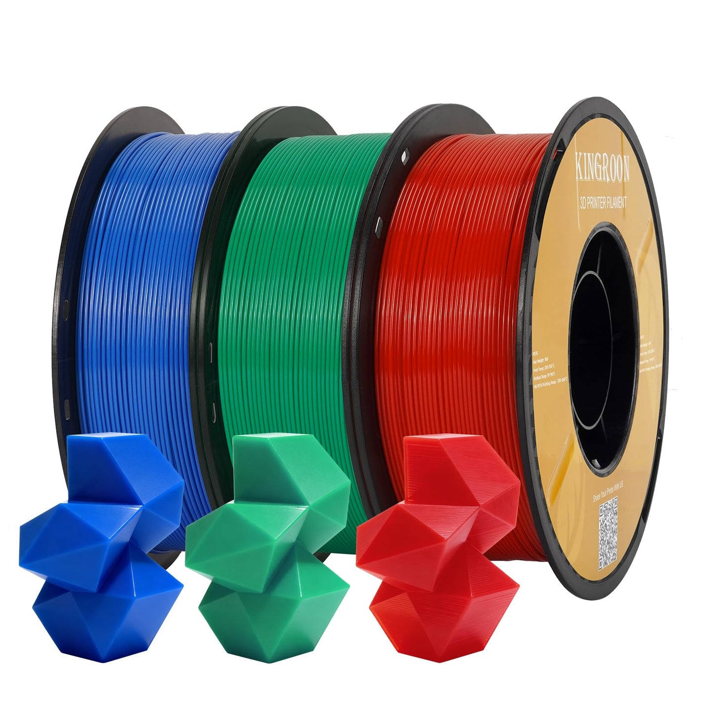 Kingroon High Speed PETG 3D Printer Filament 1.75mm, 3D Printer Rapid Filament for 30-600mm/s Hyper Printing Filament, Dimension