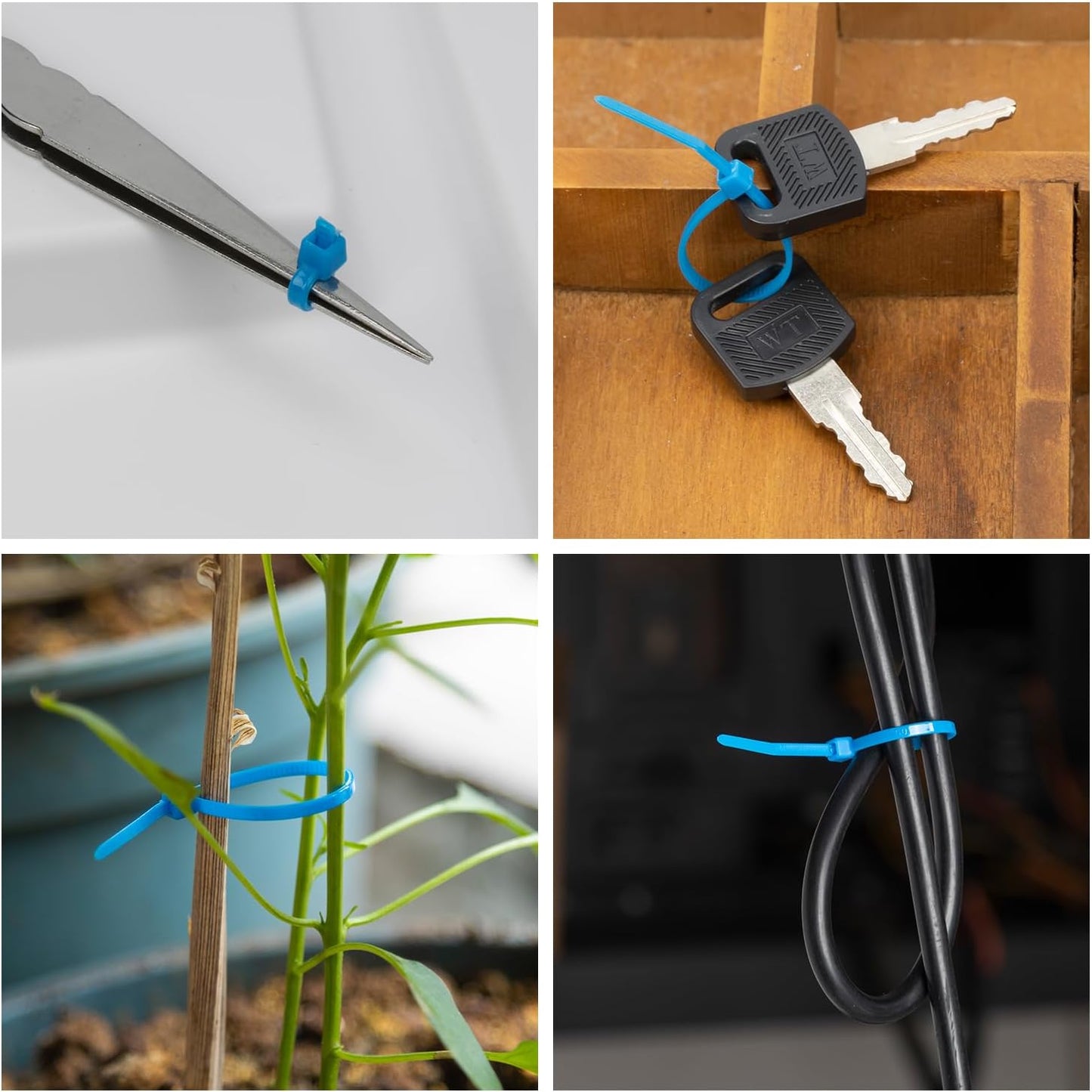 6 Inch Black Zip Tie 1000 PCS, 18 Lbs - Small to Medium Zip Tie, Nylon PA66 UV Resistant Cable Tie for Indoor and Outdoor Use - Ideal for bundling and securing objects