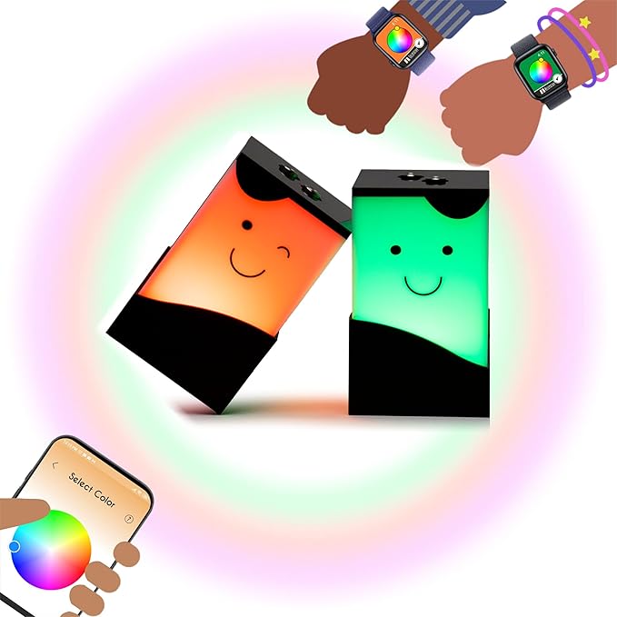ZOCI VOCI Telepathy Toddlers – Cute Friendship Lamps with No Subscription | WiFi Touch Lamp for Long Distance Relationships, Couples, Friends & Family | Friendship Lights - Christmas Gifts (Set of 2)