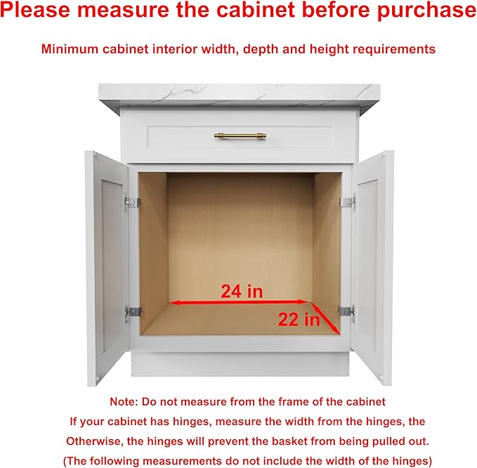 Wood Pull Out Cabinet Organizer 23" W x 21" D, Heavy-Duty Sliding Drawers for Inside Cabinets Storage and Organization for Kitchen, Pantry, Bathroom