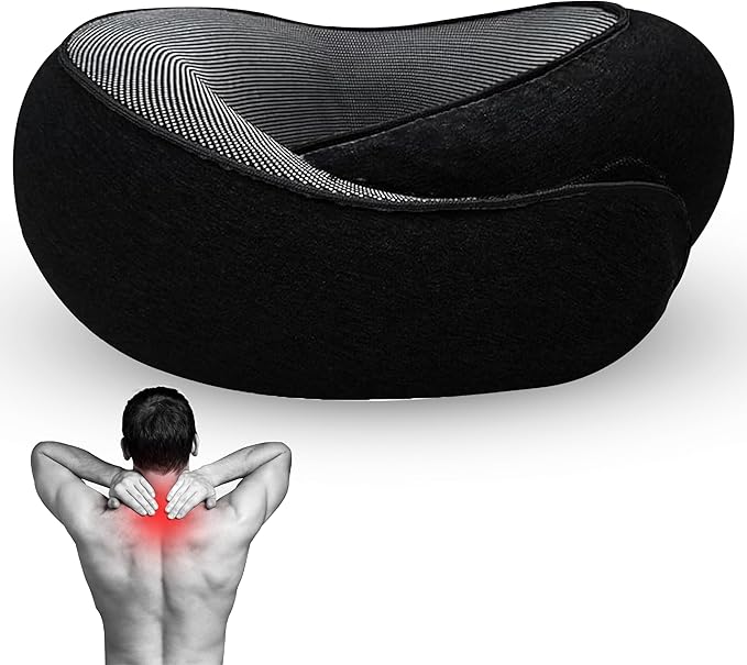 Airplane Travel Neck Pillow, Memory Foam Airplane Travel Pillow, 360 Degree Comfort and Breathability, Washable Modal Cover.Travel Neck Pillow for Airplane, Neck Pillow Airplane (Pink)