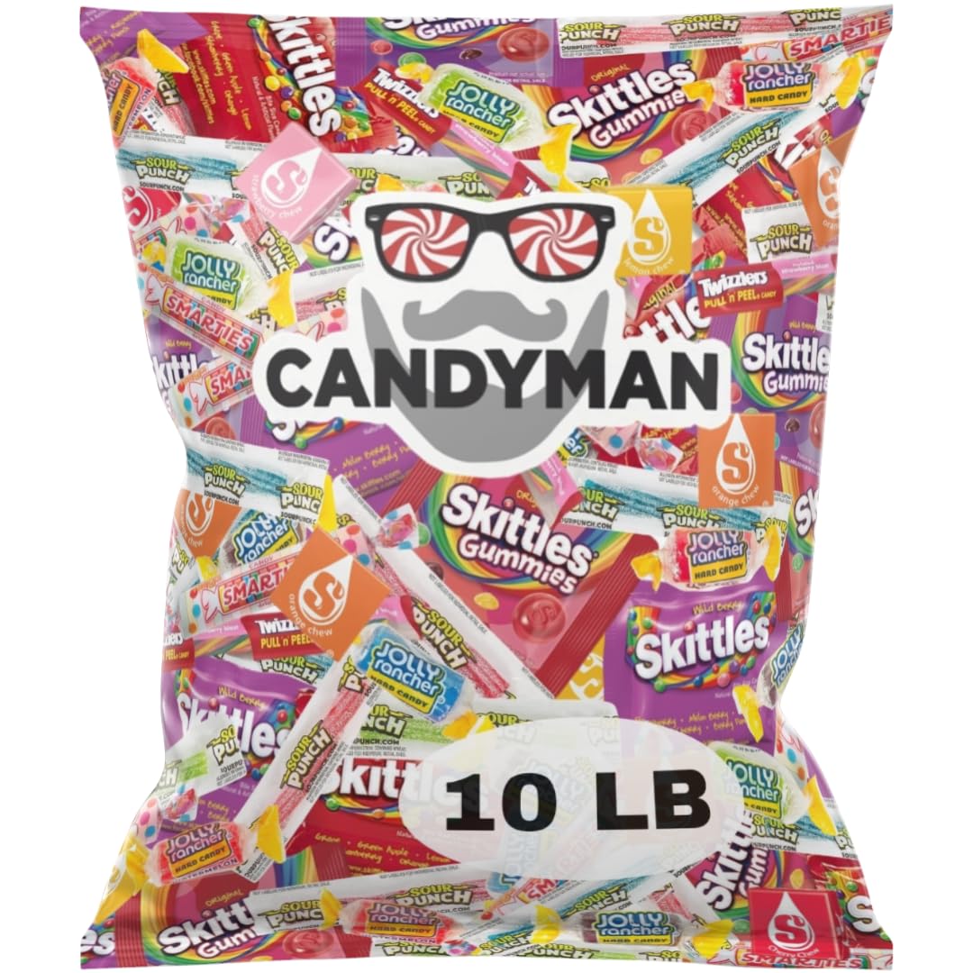 CANDYMAN Assorted Candy Variety Pack 10lbs of Pinata Stuffers Bulk Candy for Party Favors Goodie Bags for Birthday Party Candies in Bulk Individually Wrapped