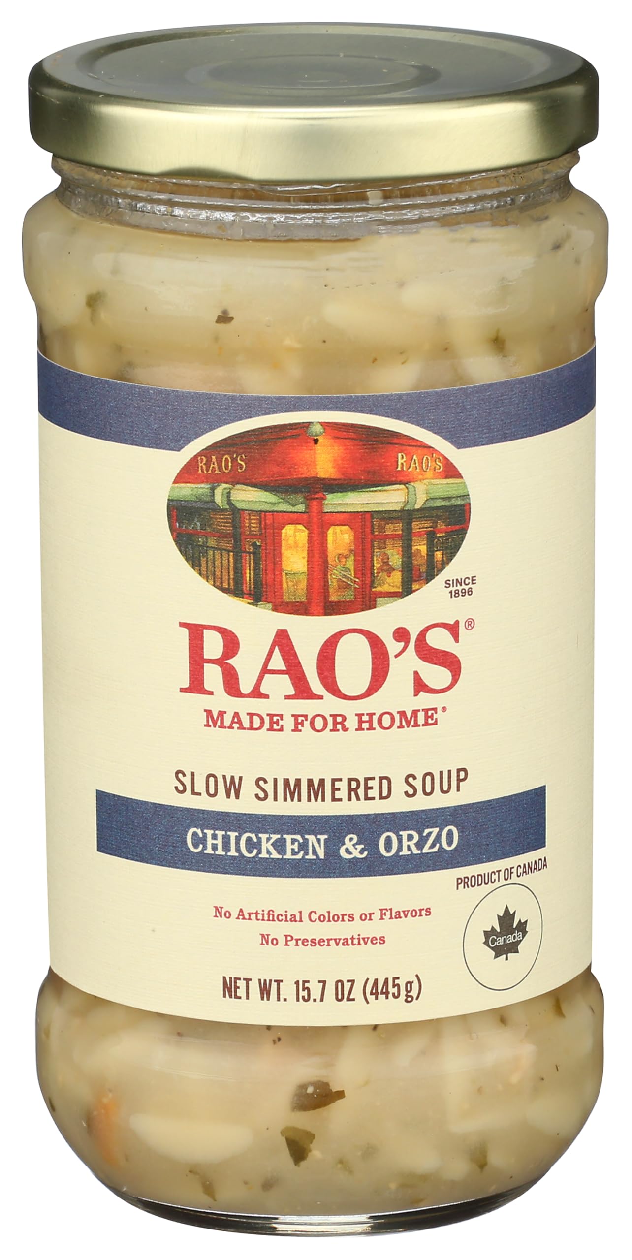 Raos Made for Home Chicken Orzo Soup 16 oz Traditional Italian Heat and Serve Soup Made with enhanced Quality Ingredients