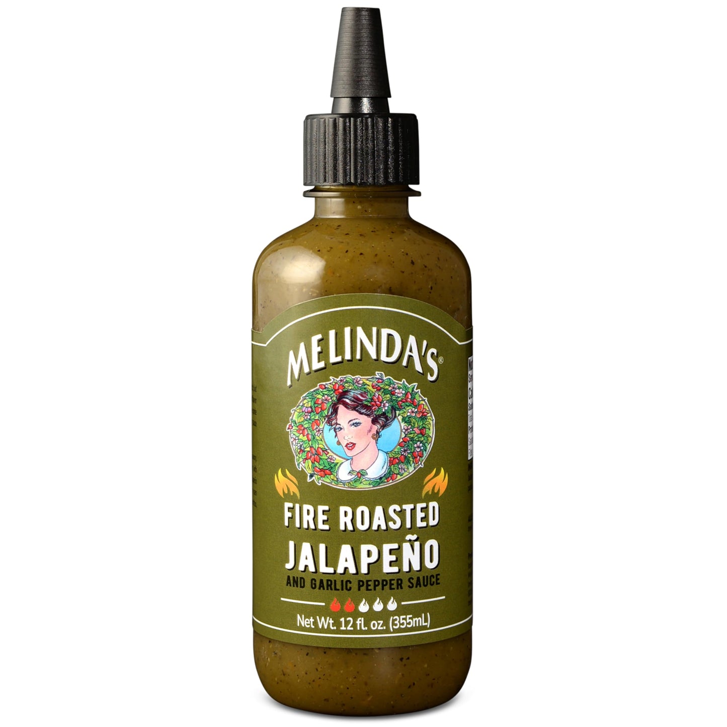Melindas Fire Roasted Jalapeo Hot Sauce with Aromatic Garlic - Gourmet Green Pepper Sauce Perfect for Grilled Meats & Veggies Tacos Eggs & More - Mild Heat - Keto Vegan Non-GMO - 12oz