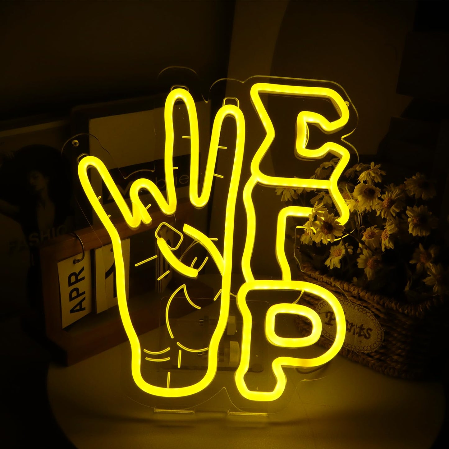 Sigma Sorority Neon Signs Gesture Neon Lights Signs, Rho Sorority Gifts for Women,Neon Lights with USB Power and Dimmable Paraph