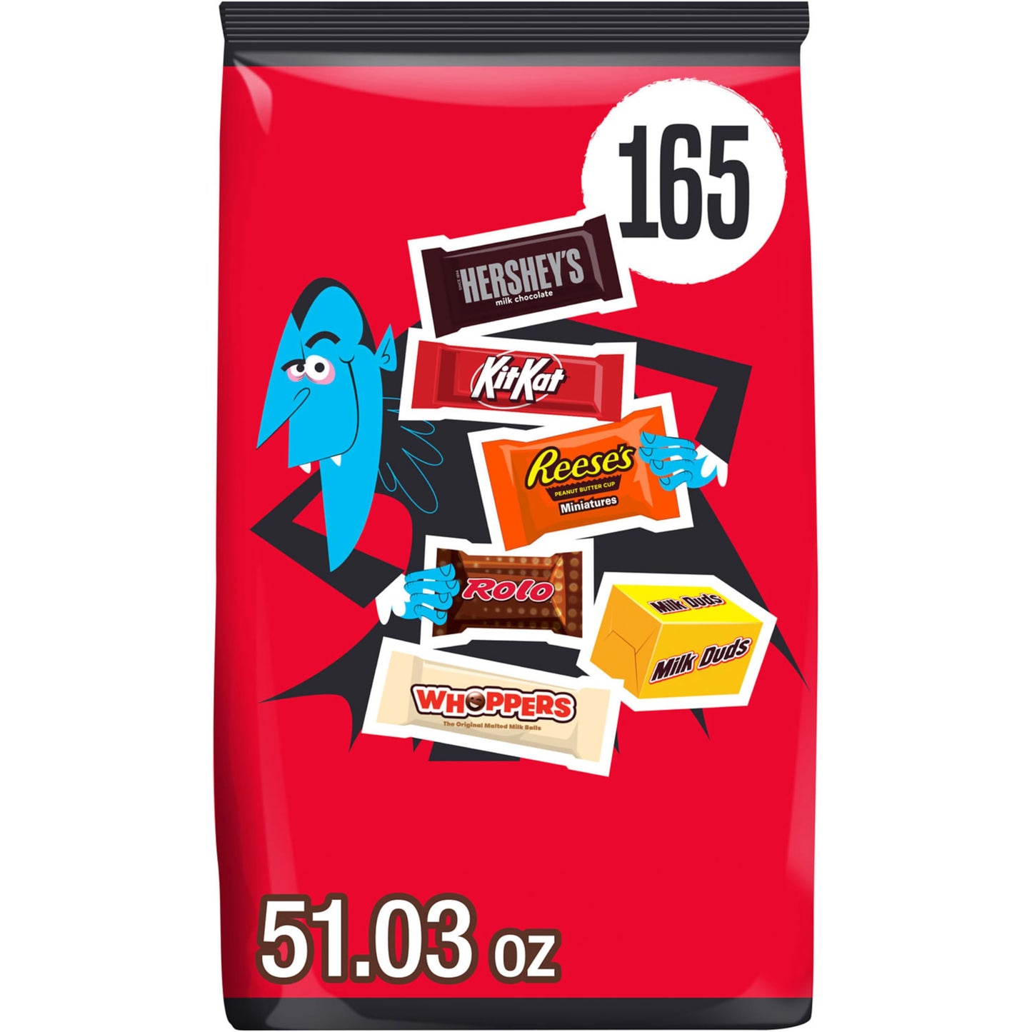 HERSHEYS Assorted Flavored Halloween Candy Bulk Bag 51.03 oz (165 Pieces)