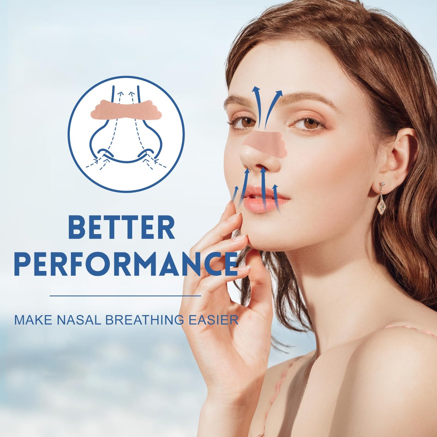 100Pcs Nasal Strips for Snoring, Extra Strength Nose Strips Breathing, Nose Tape for Sports and Sleep, Anti Snoring Strips Help Stop Snoring and Nasal Congestion Relief