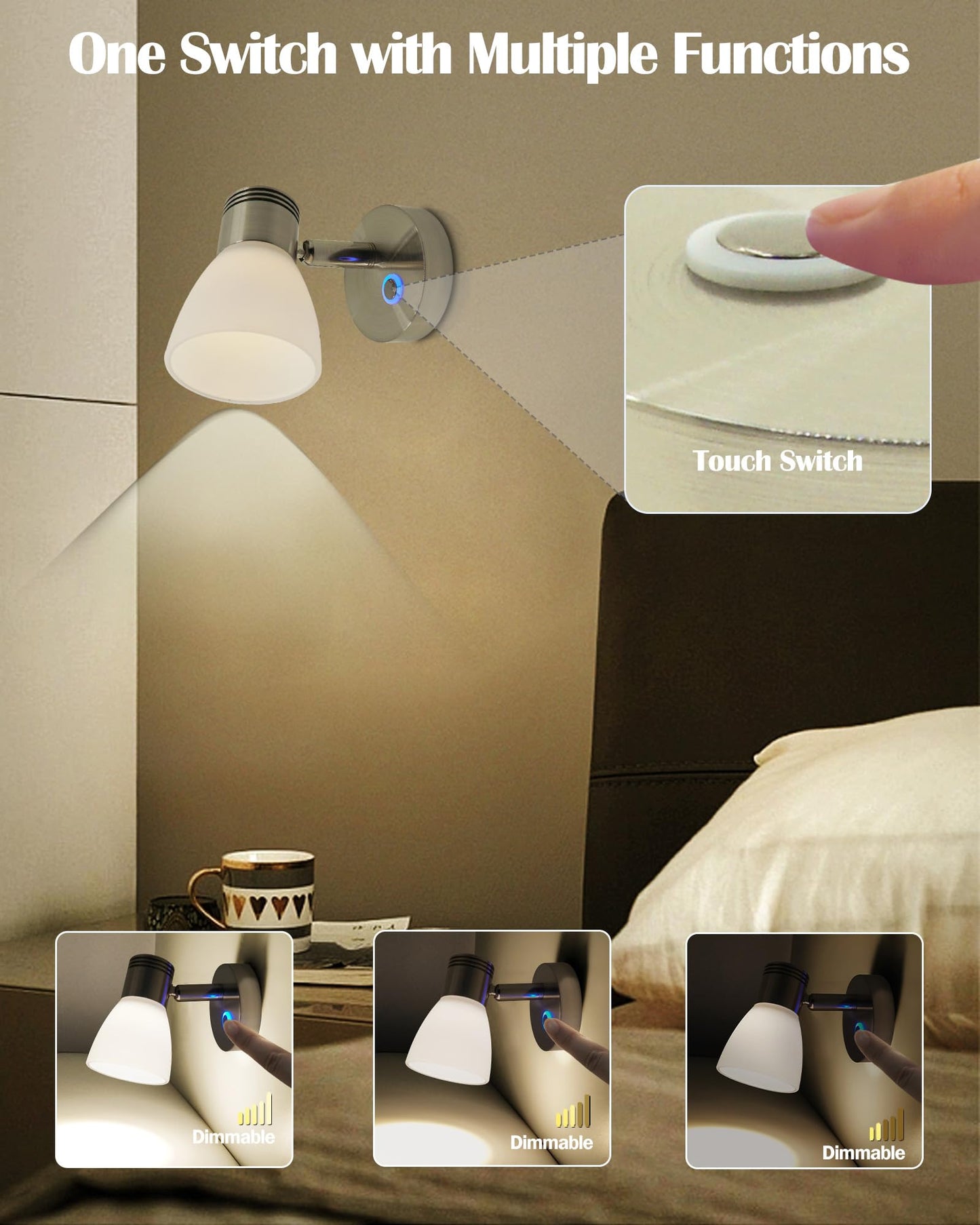 Thalassa Rv Interior Lights Led 12V Fixtures Dimmable Boat Reading Lamp 12 Volts 3W Wall Sconce Led For Marine Caravan Camper Van Indoor Warm White Sconces Lighting