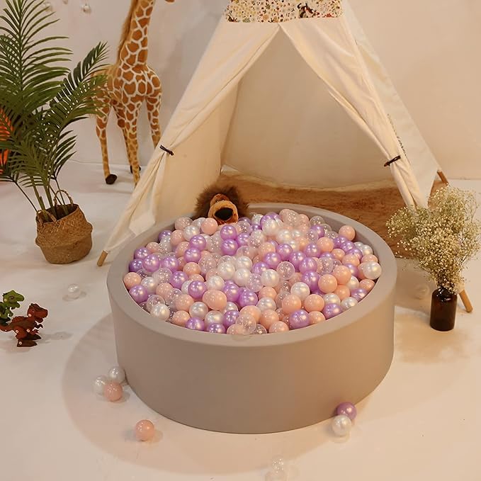 Realhaha Ball Pit Balls 50 100 200 500 Play Balls Plastic Balls for Baby Girls Toddlers Kids Play Tent Pool Playhouse Playpen Party Decoration