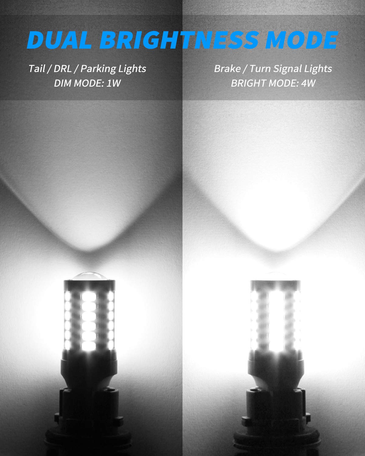 Yorkim 7440 LED Bulb, Bright White, T20/7443/7441/7444, Aluminum, Pack of 2, Classic Size