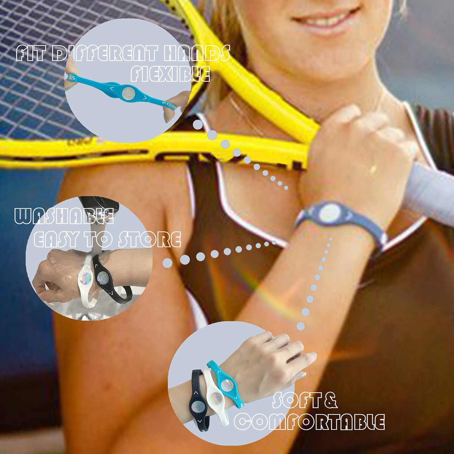 Power Balance Silicone Rubber Wristbands Bracelets Sports and Silicone Pendant Necklace for Men and Women
