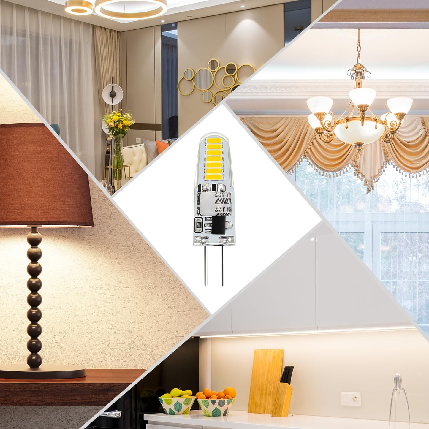 Valucky G4 Led Bulb Ac120V G4 Bi-Pin Light Bulbs Cool White 6000K 110Lm 1.2W Equivalent To 10W-20W Halogen Lamps Flicker Free Non-Dimmable For Home Lighting Kitchen Hood 10 Pack