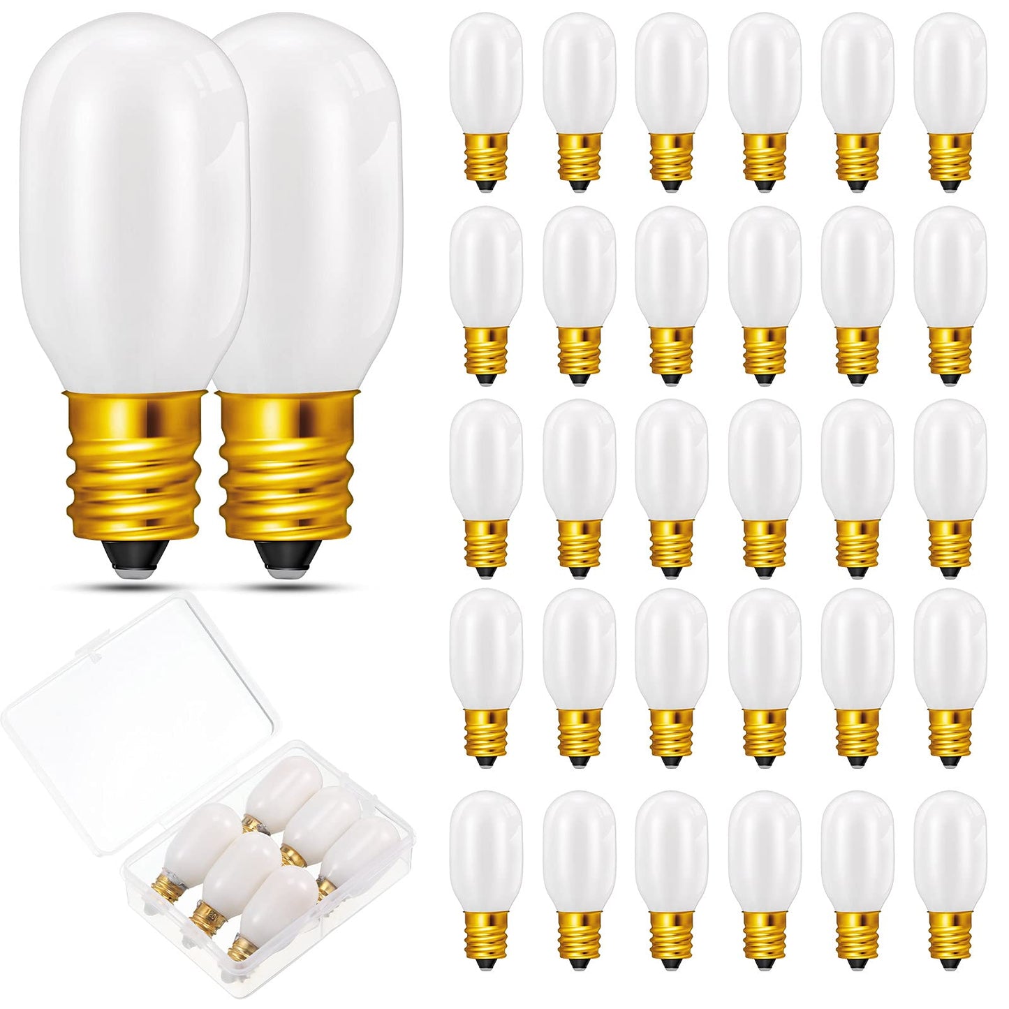 Honoson 30 Pieces Christmas Village Light Bulbs 6 W Replacement Bulbs, E12 Candelabra Base T20 LED Bulbs Accessory for Villages