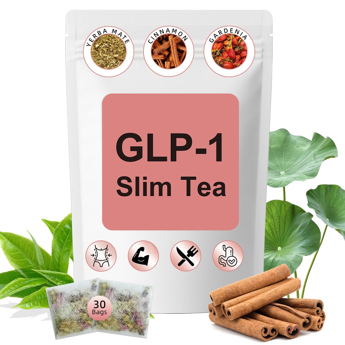 Gluvelessia GLP-1 Detox Tea - 30 Count, Plant-Based Ingredients, No Sugar, Supports Balanced Eating