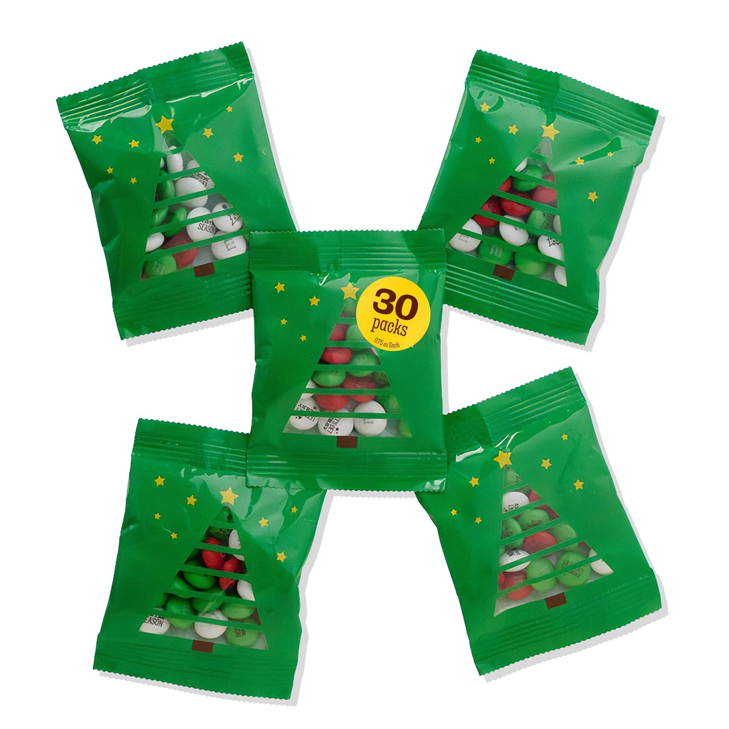 M&MS WORLD Christmas Party Favors (30 Pack) Printed M&MS With Festive Icons Christmas Candy for Party Holiday Snacks Party Decor