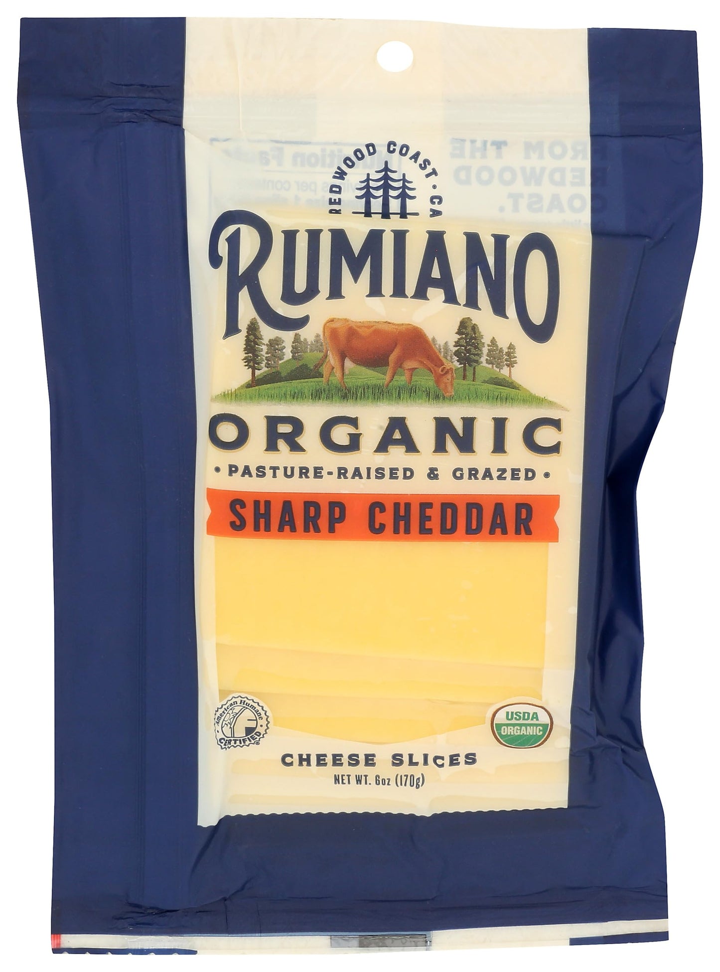Rumiano Organic Sharp Cheddar Cheese, Sliced, 6 oz