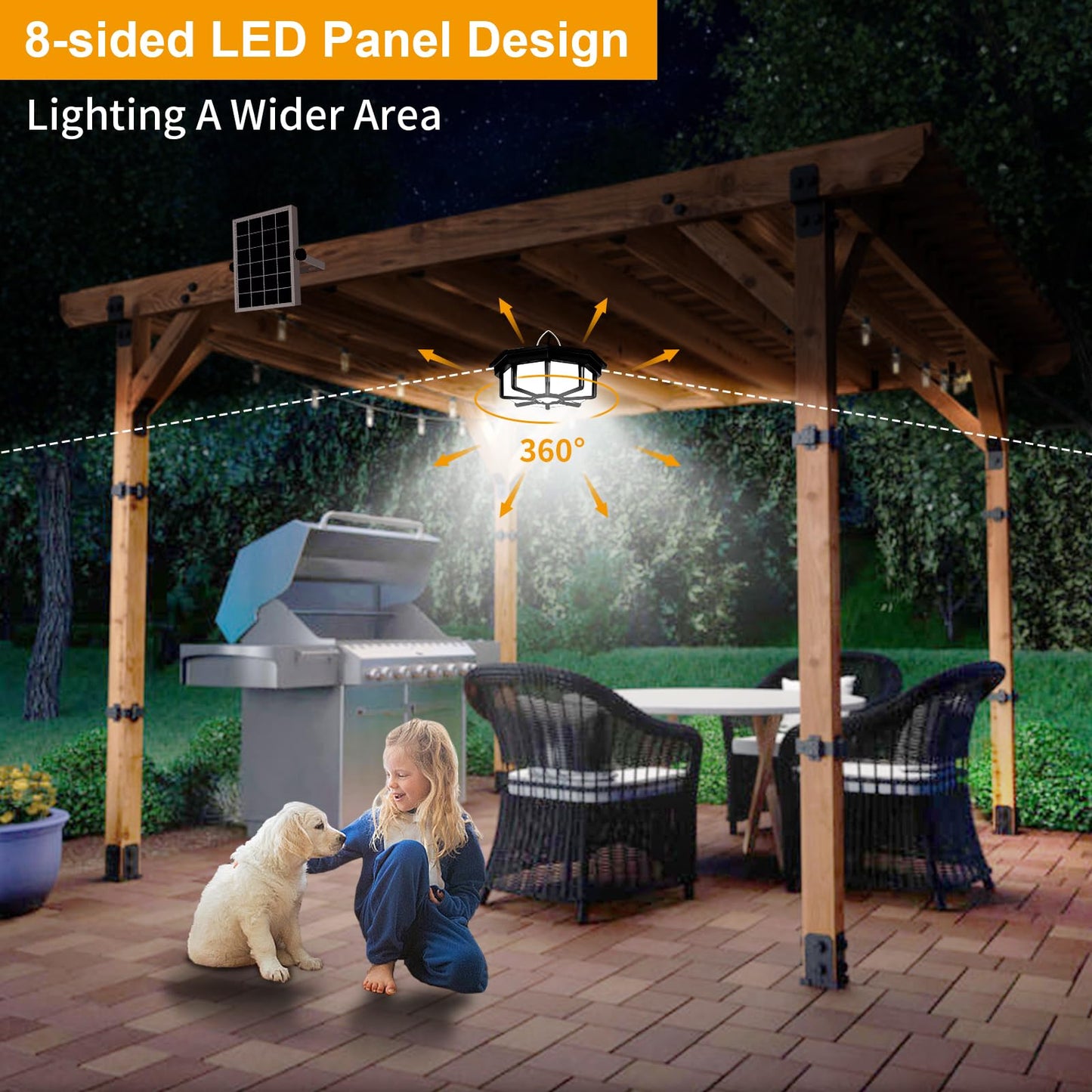 Solar Shed Light Indoor Outdoor, Aqonsie 288LED Solar Powered Motion Sensor Pendant Light Daytime Available, Solar Indoor Lights with 5 Lighting Modes & Remote for Shed Gazebo Barn Garage Home