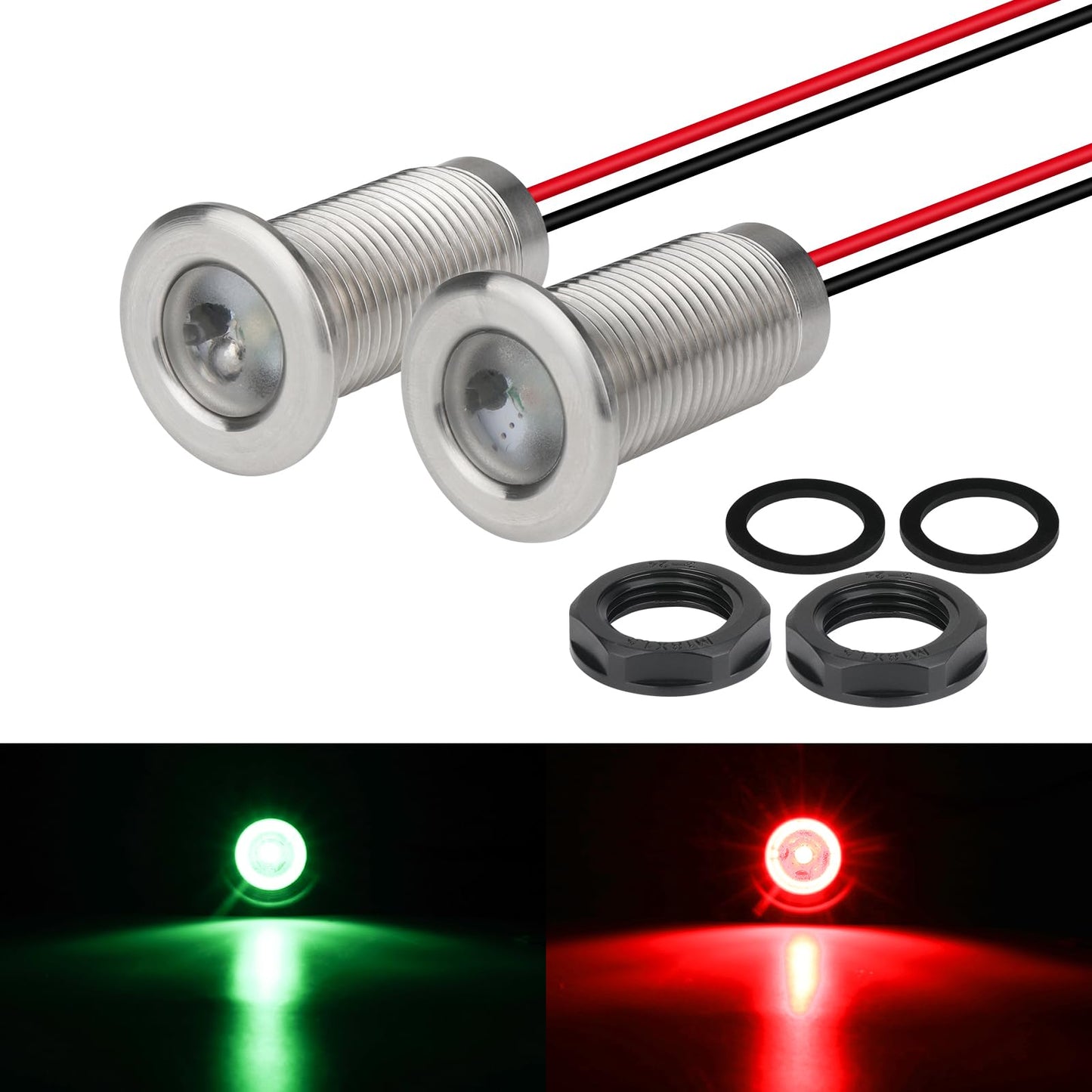 Uliteco Boat Navigation Lights Marine Boat Nav Lights Red And Green Bow Lighting Night Fishing Lights Deck Lights Ip68 Waterproof Led Lighting For Pontoon Bas Dinghy Jon