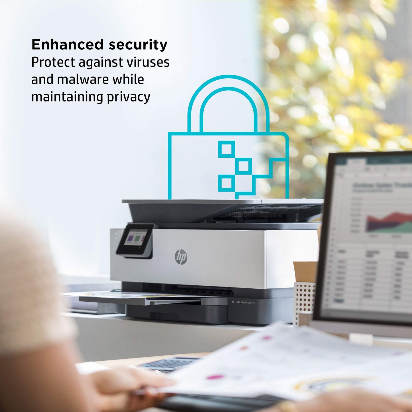 HP OfficeJet Pro 9015e Wireless All-in-One Printer, Gray - Includes 6 Months Instant Ink, Model 1G5L3A, Standard Size